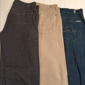 (3) brand new pairs of 7 jeans sz 34